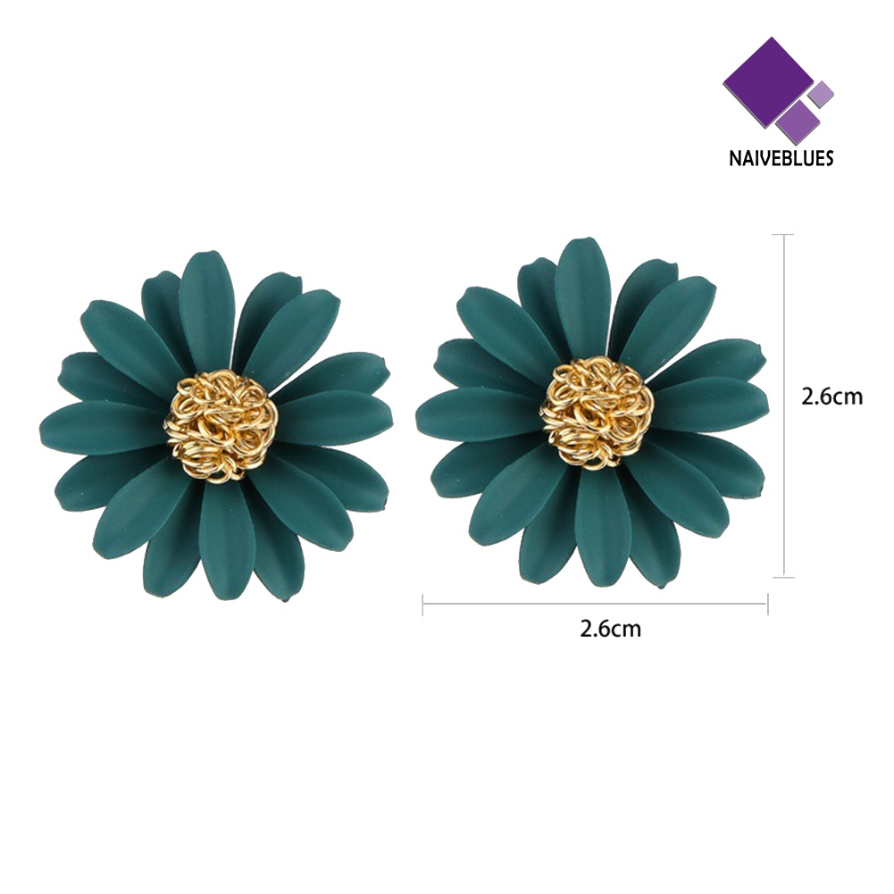 Anting Stud Bentuk Bunga Aster Untuk Wanita