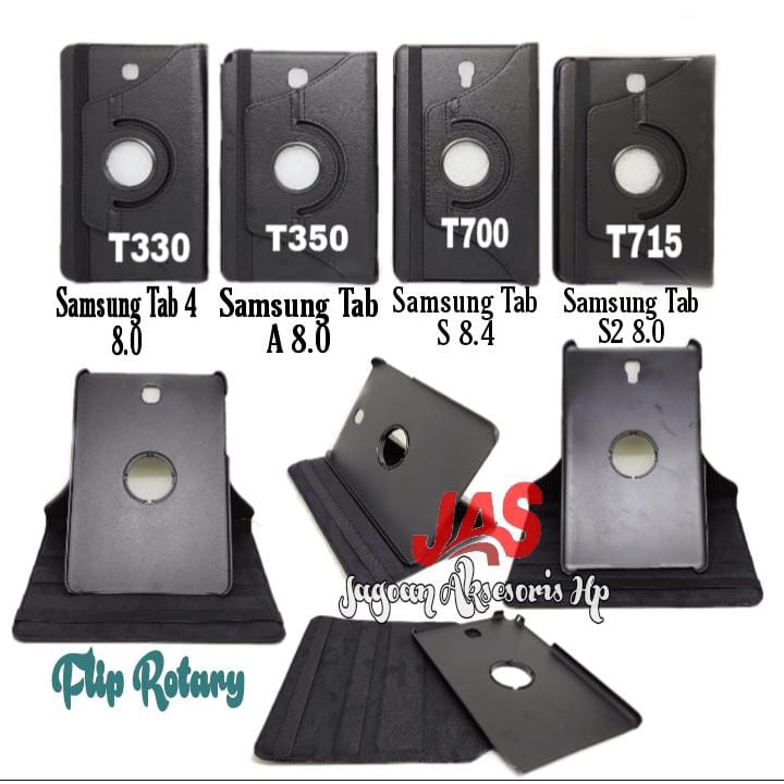 ROTARY Standing Case Samsung Tab T330 T350 T700 T715 Flip Cover Putar 360 Sarung Muter