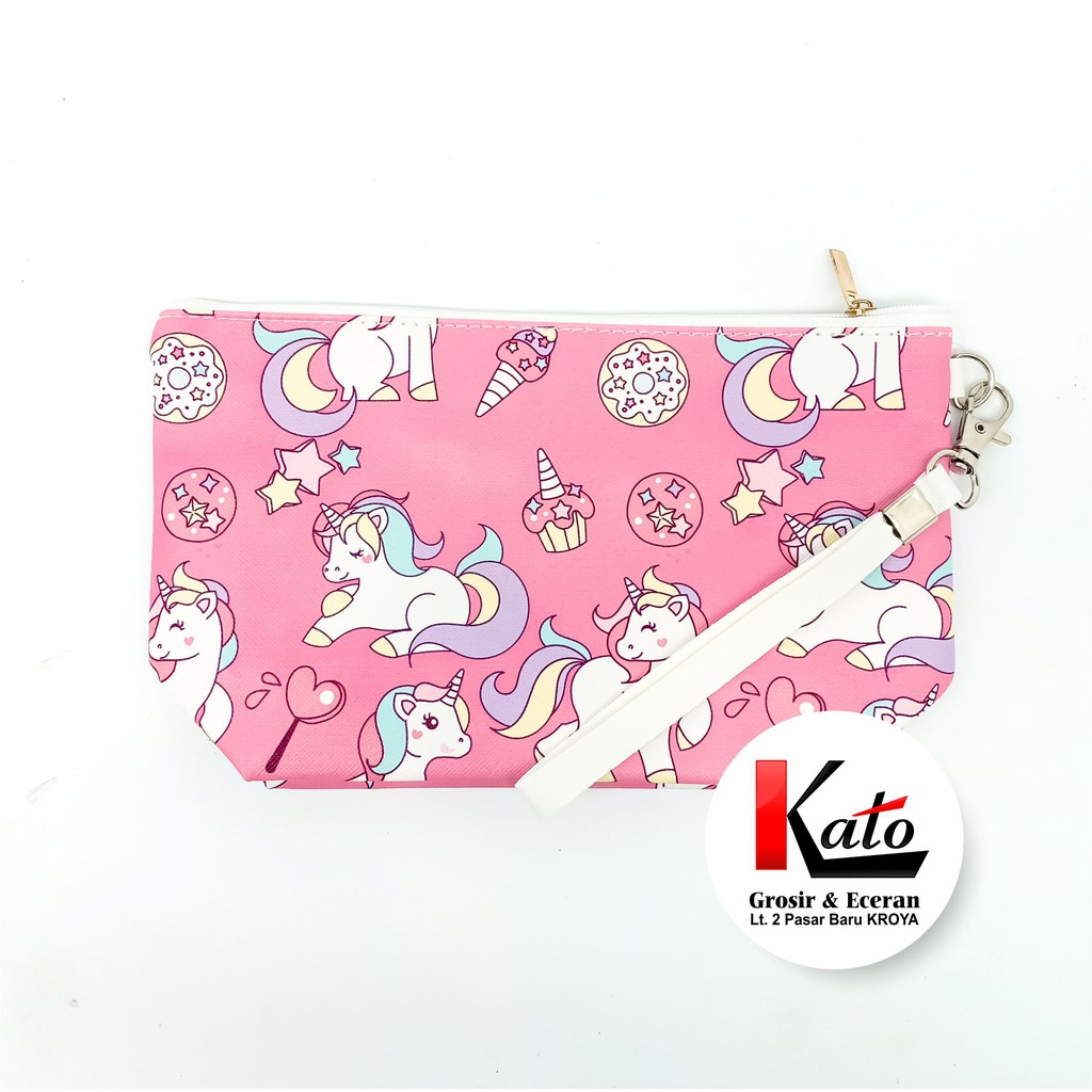 

Pouch Makeup Lucu Motif Unicorn // Tempat Pensil Kain Unicorn