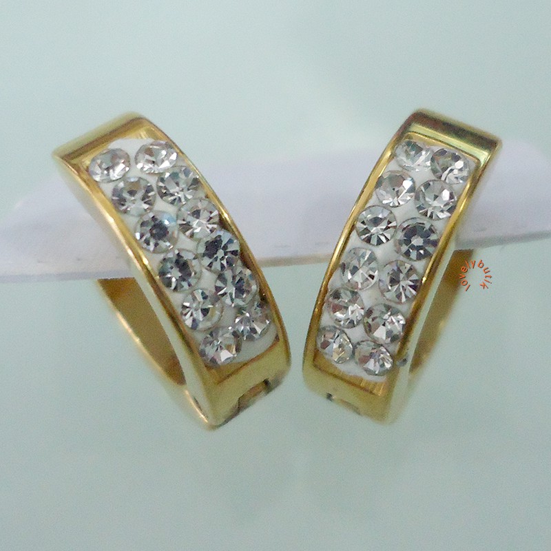 Lovely Clara Anting Titanium Gold Wanita - GOLD