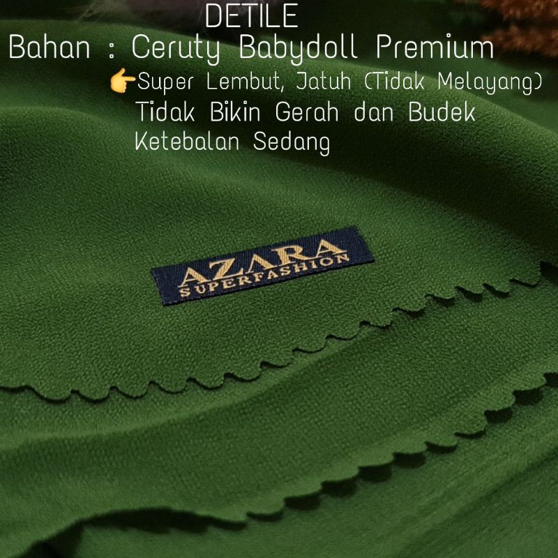 Azara Kerudung Segiempat Lacercut Ceruty Babydoll Premium 110X110 CM