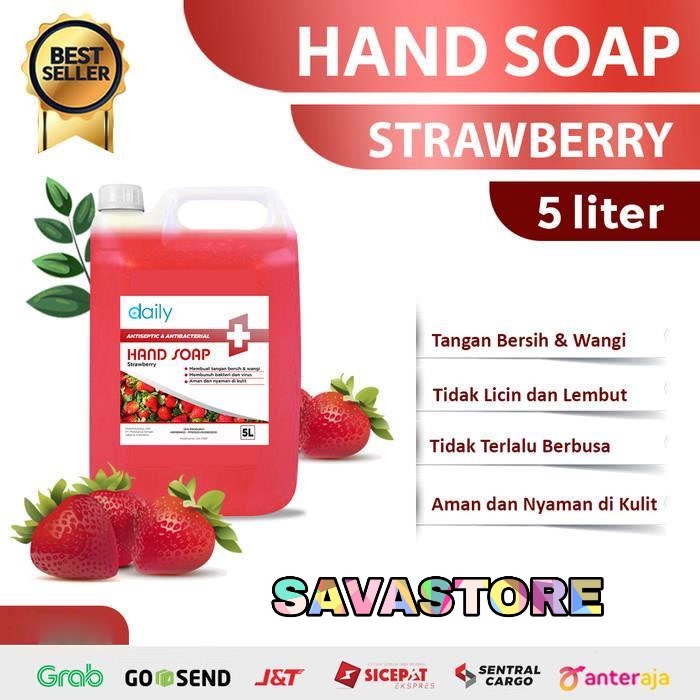 Sabun Cuci Tangan Daily Antiseptik HandSoap 5 liter wangi harum strawberry