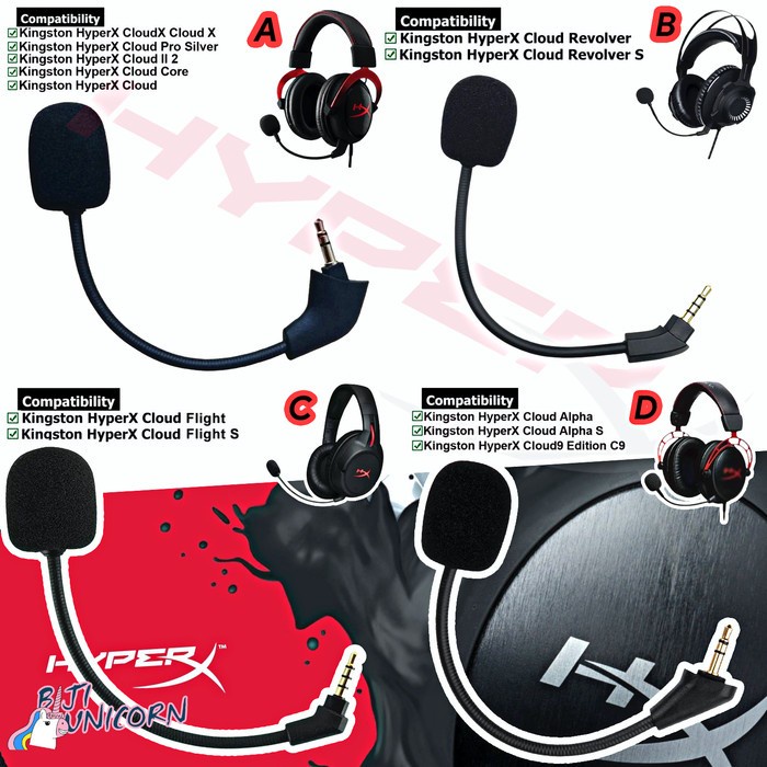 Mic HyperX Cloud X Pro I II 1 2 Core Flight S Revolver Alpha S Cloud9