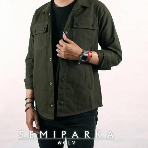 QWDG HD KEMEJA SEMI PARKA ORIGINAL WOLV HIJAU ARMY «