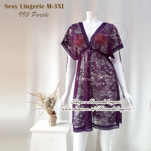 L XL XXL XXXL Premium Halus / Hannah Lingerie Big Size Sexy Original Baju Tidur Seksi Transparan 993