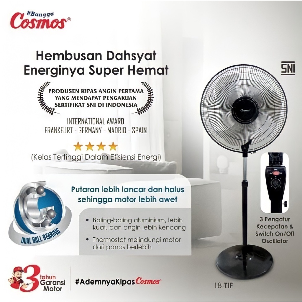 Cosmos TIF-1801 s - Kipas Angin / Stand Fan 18 Inch