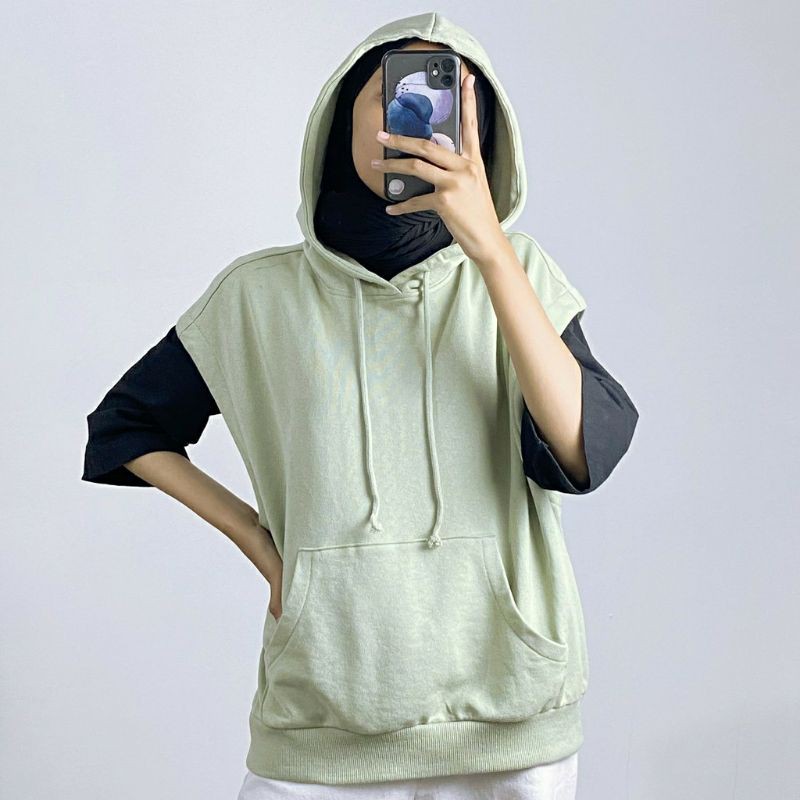 Rompi Hoodie Sweater wanita korea style