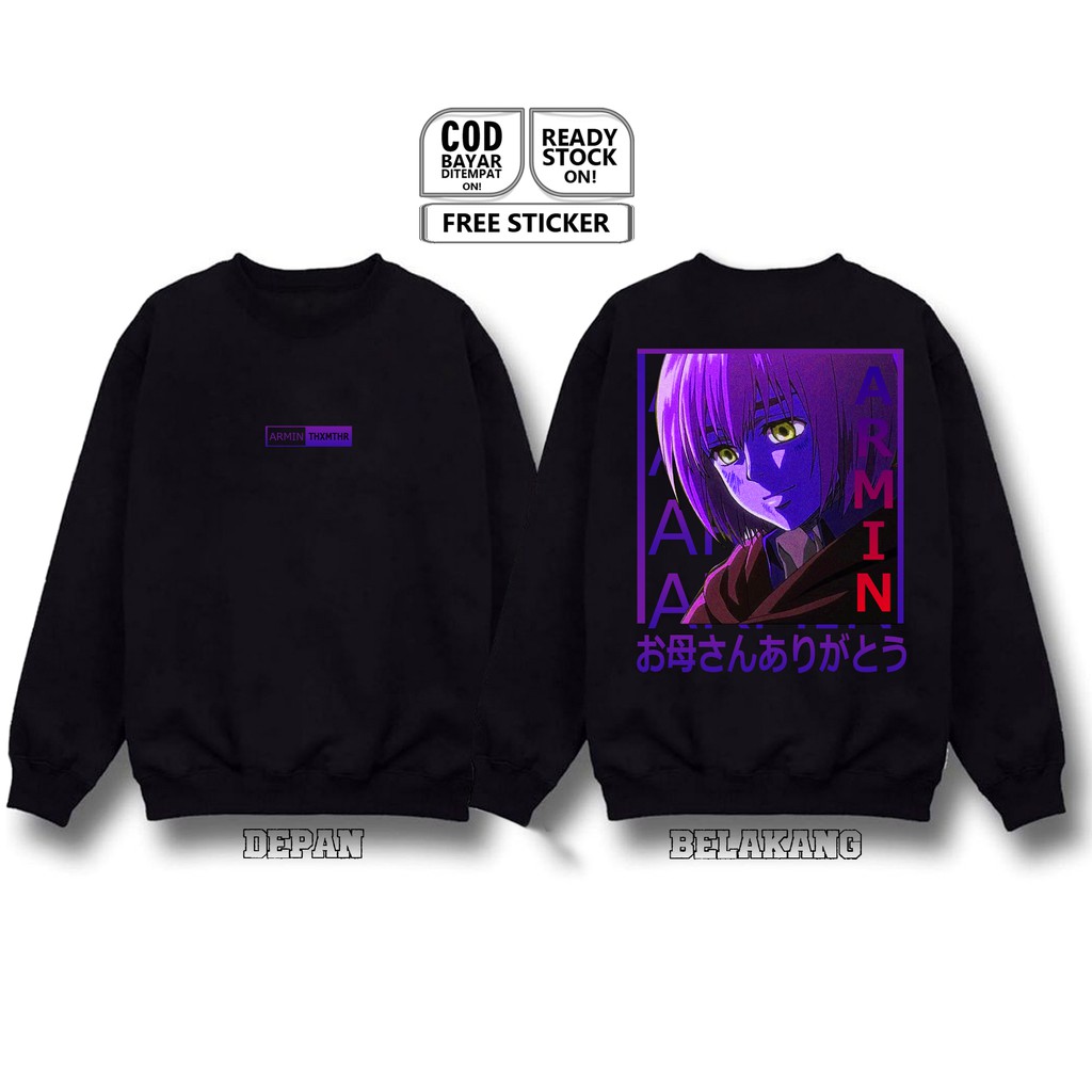 SWEATER CREWNECK ARMIN ARLERT ATTACK ON TITAN LEGION PASUKAN BERSENJATA SHINGEKI NO KYOJIN SNK SIGN