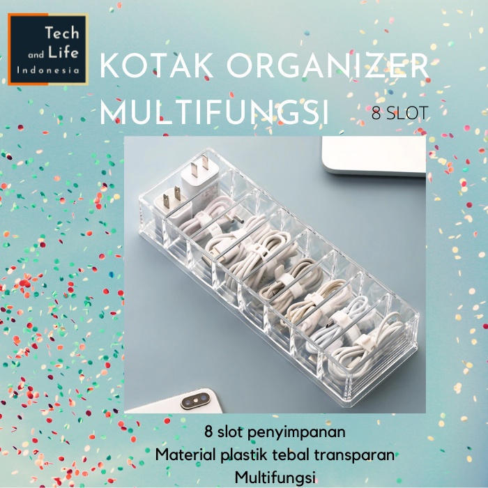 Kotak Organizer Kabel Multifungsi Cable Management 8 Slot - 8 Slot