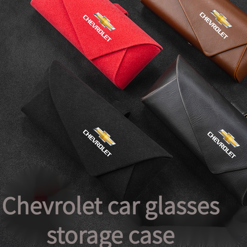 Kotak Penyimpanan Kacamata Bahan Suede Untuk sun visor Mobil Chevrolet