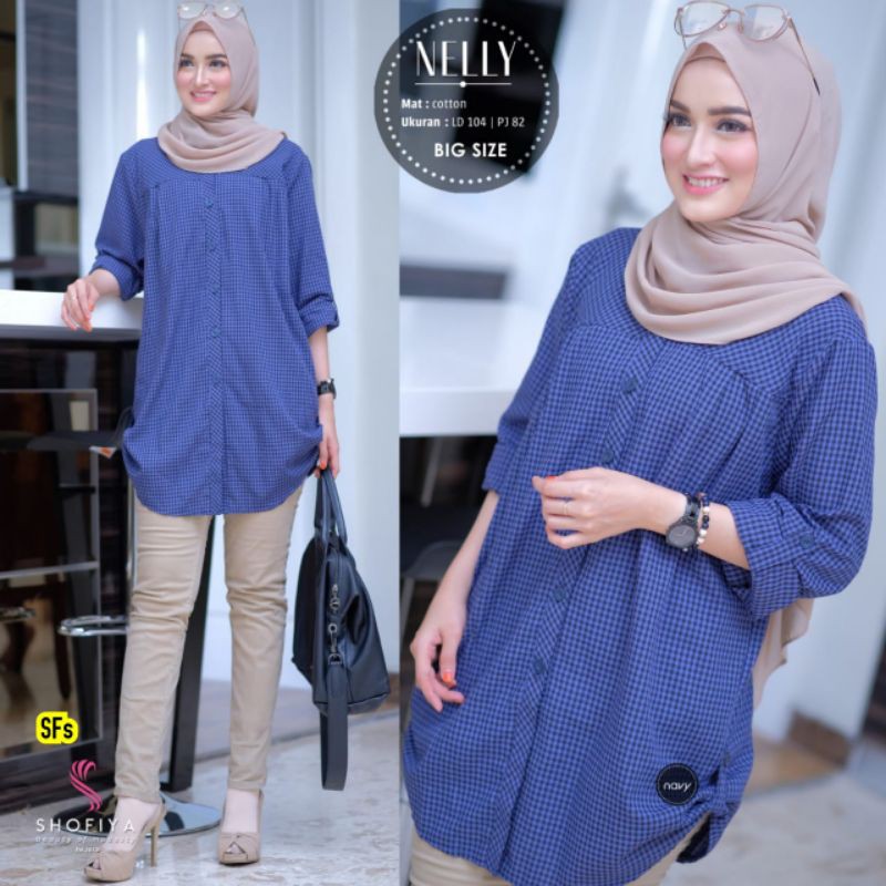 [BIG SIZE] NELLY TUNIK BY SHOFIYA 100000% REAL PICT BERLABEL
