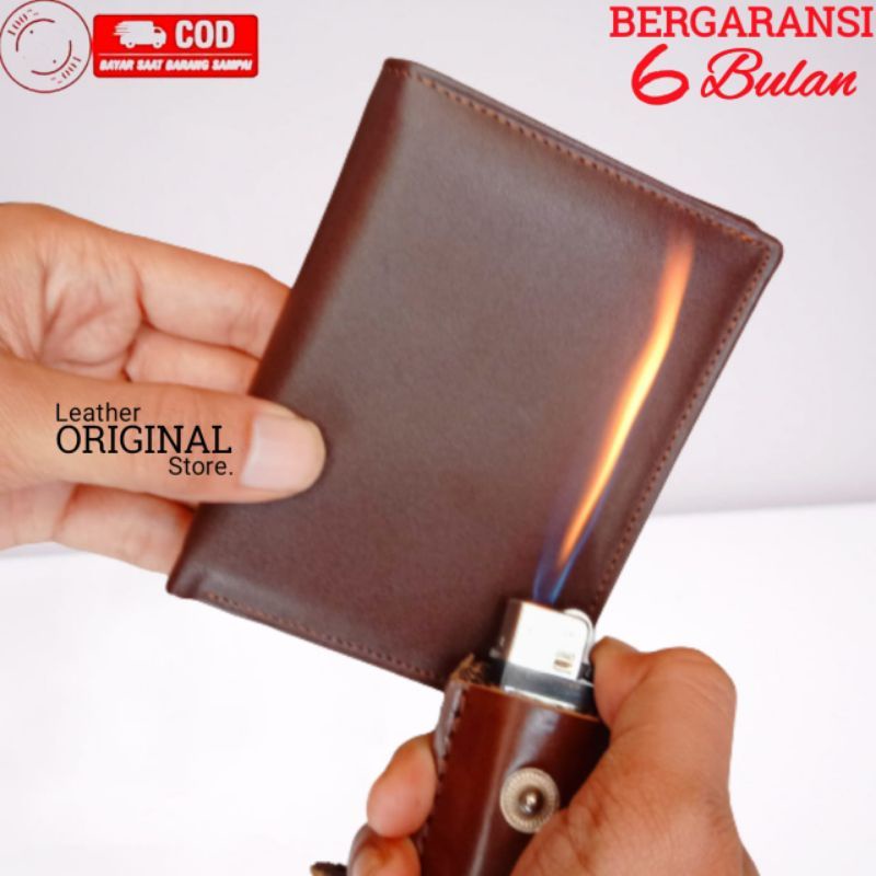 Dompet Lipat Berdiri Kulit Asli Sapi - Dompet Lipat Berdiri Pria Kulit Asli