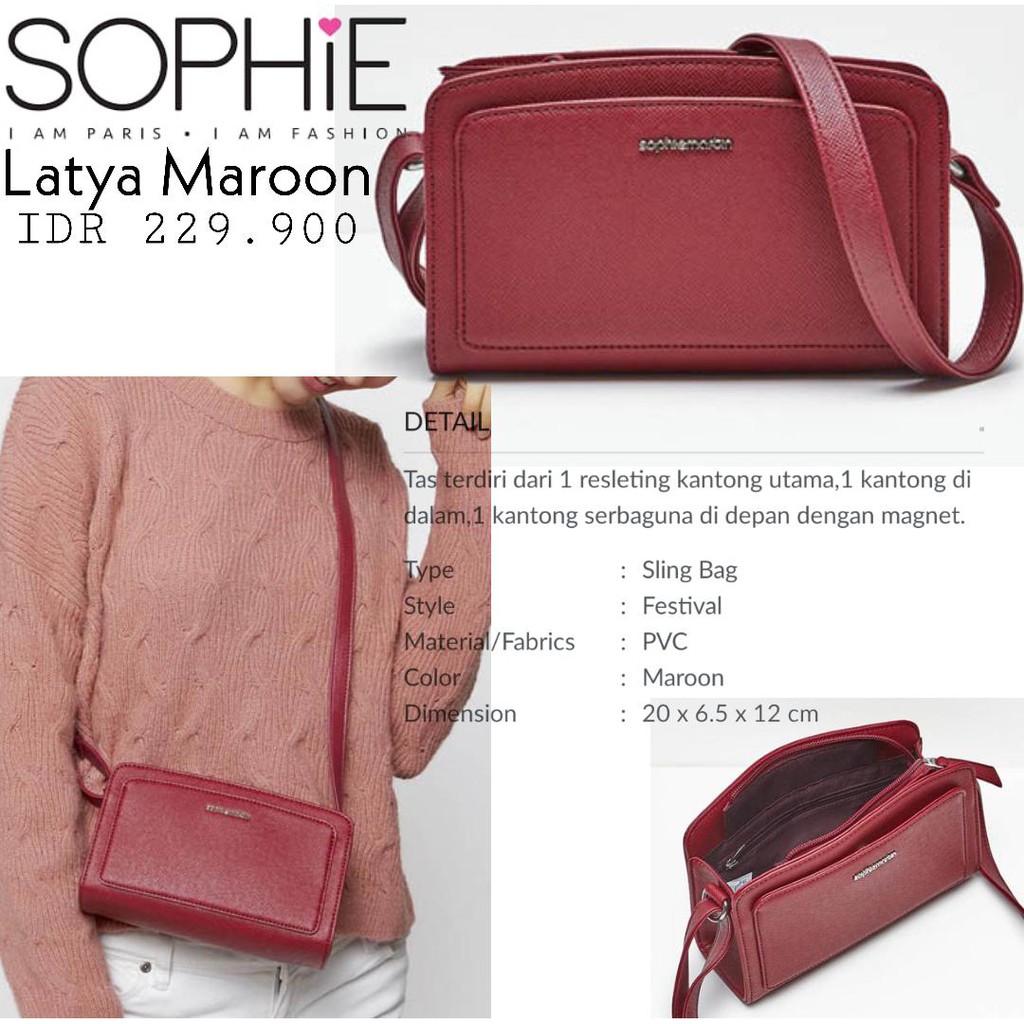 TAS SLEMPANG LATYA MAROON BAG SOPHIE MARTIN PARIS