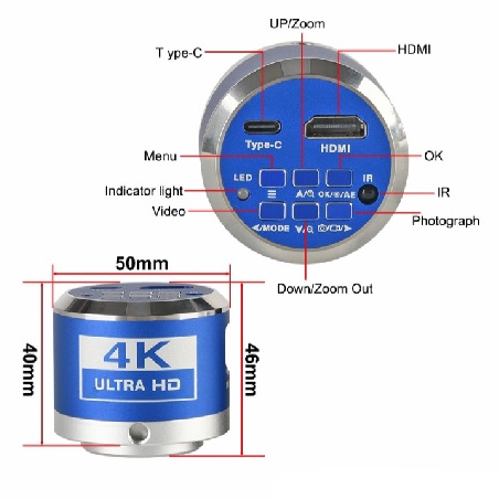 Camera Kamera Microscope 4K Hdmi ULTRA HD Model Bulat Original