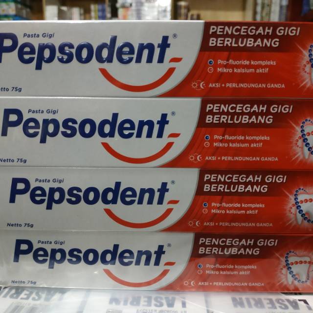 Pasta Gigi Pepsodent 75 gr Pencegah Gigi Berlubang 12 Pcs / Pack