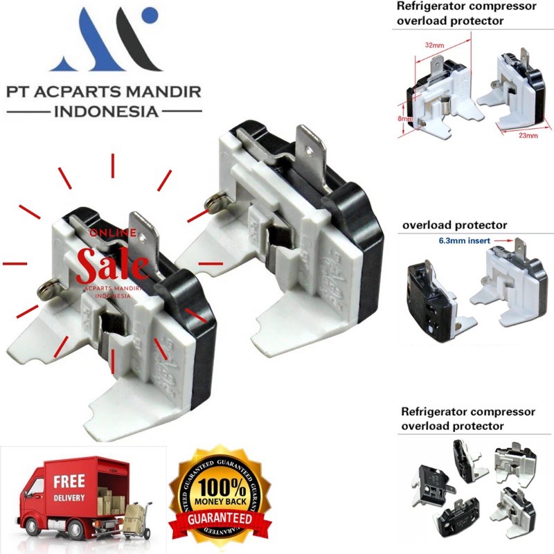 overload kulkas klixon gepeng 1/12,1/10,1/8,1/6,1/5,1/4,1/3