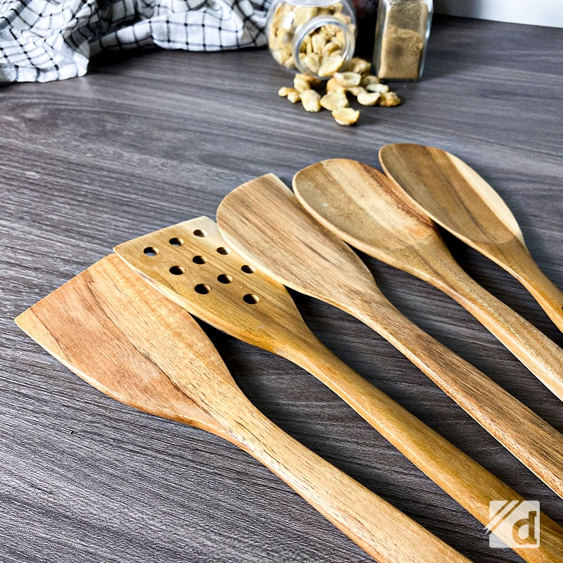 DADALALA Spatula Kayu Jati Asli (ECER) Ukuran 35 Cm, Tahan Panas Kualitas Premium