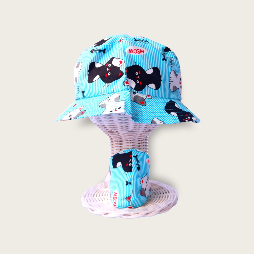 TOPI ANAK BUCKET USIA 1-6 TAHUN PLUS MASKER