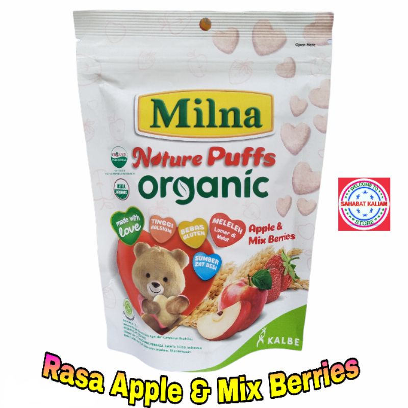 MILNA NATURE PUFF ORGANIC APPLE &amp; MIX BERRIES 15GR PER 1 PCS