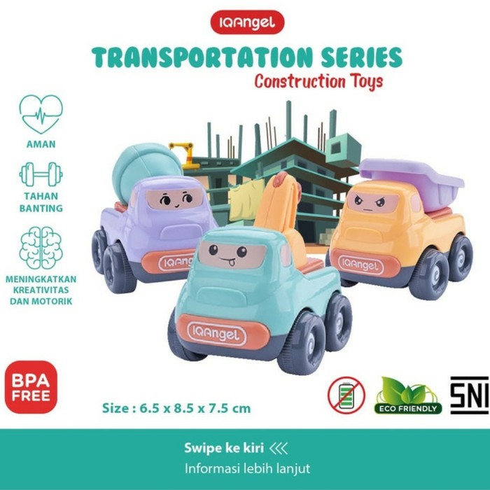 IQ ANGEL Cars Toys Construction Truck Series Mainan Mobilan Bayi