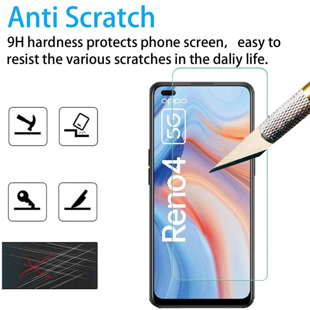 PROMO Tempered Glass OPPO RENO 4F NEW TG Layar FULL COVER Bening Premium Anti Gores Kaca