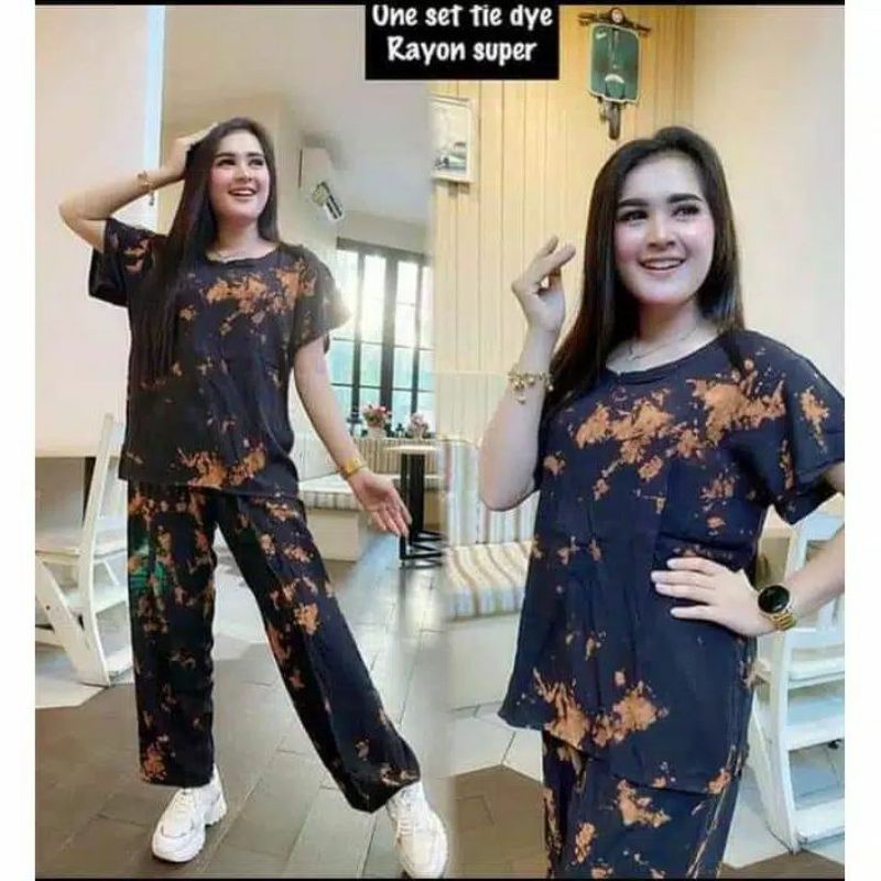 ONE SET TIE DYE LENGAN PENDEK