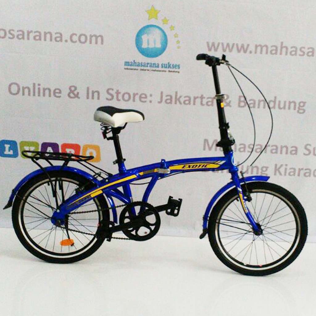 Bandung Exotic 20-2625 TJ Hi-Ten 1Sp V-Brake Sepeda Lipat Biru