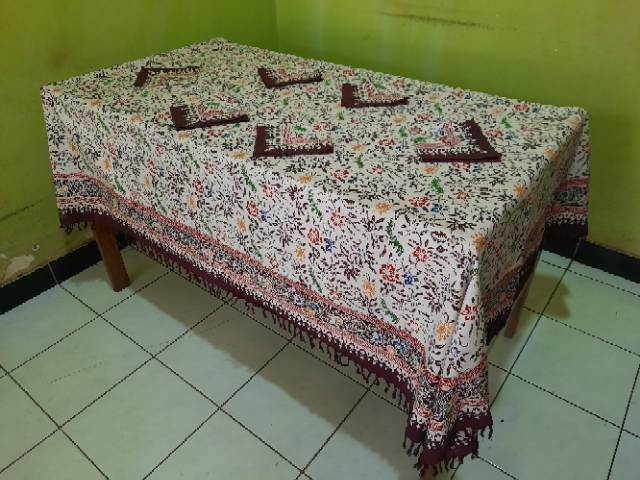 Taplak Meja Makan Batik Cuiri Besar Kursi 6