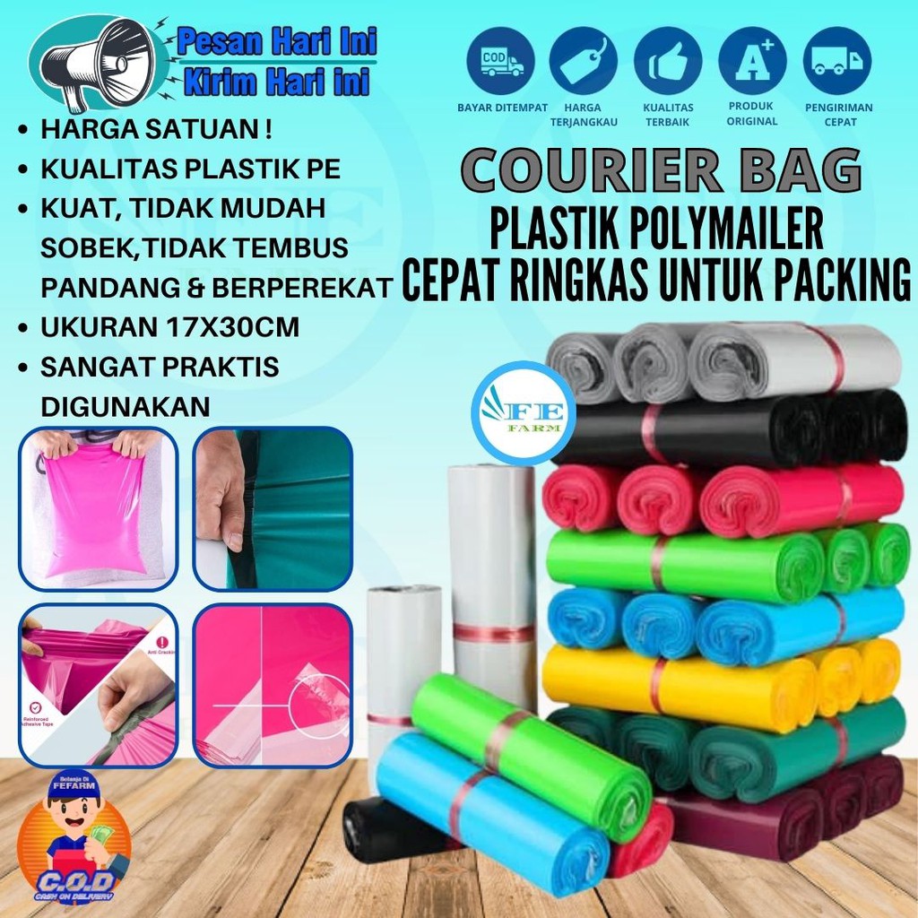 Plastik Polymailer Packingan Online Shop 17x30cm Ecer