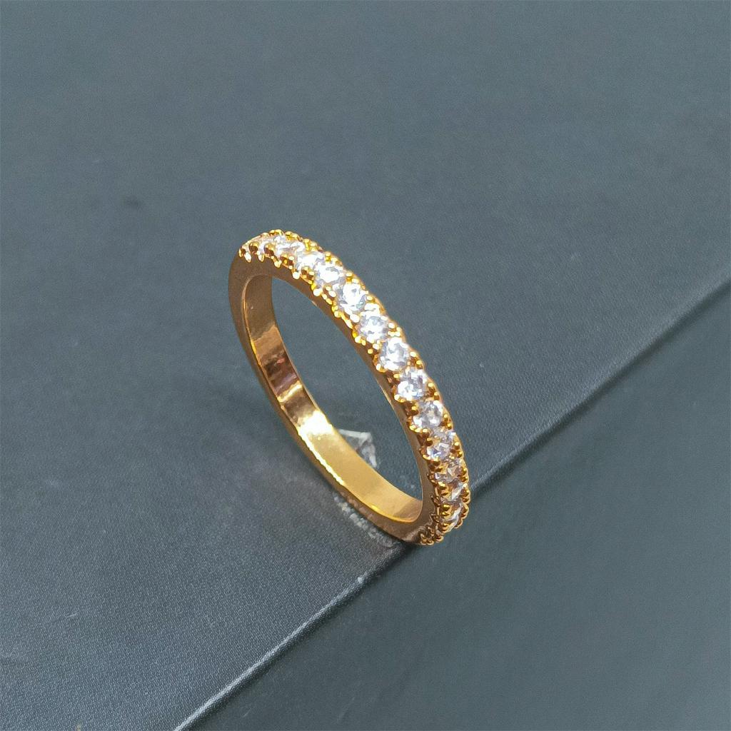 Cincin Titanium Wanita Emas Muda Anti Karat Asli Rosegold Emas Couple Dewasa Dan Luntur Logam Asesoris Jewelry