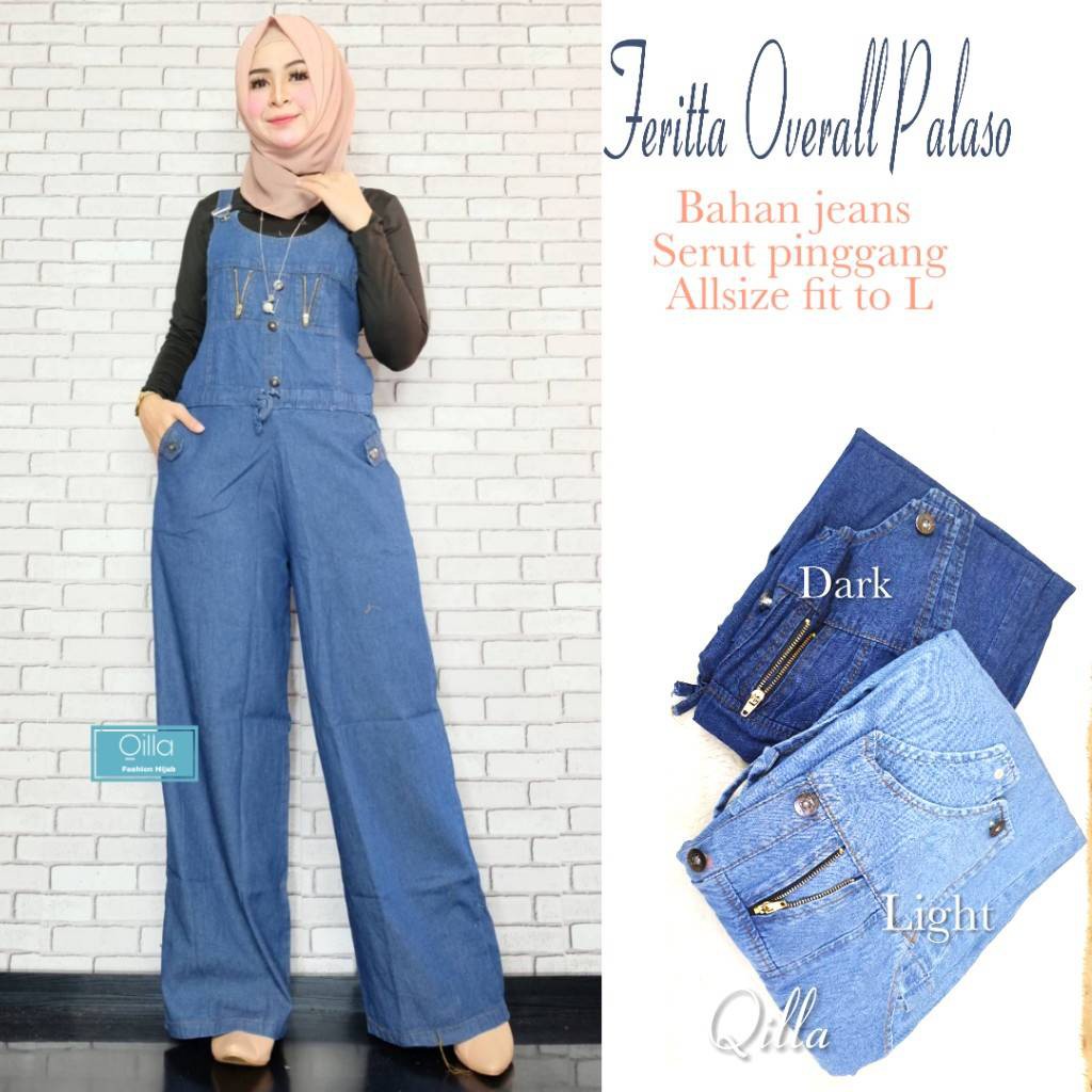 JERITTA OVERALL PALAZO JAMSUIT ZIPPER GBM