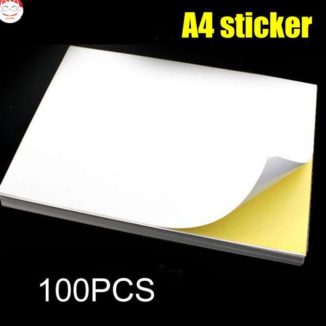 

100Pcs Stiker Kertas Self Adhesive Ukuran A4 Untuk Printer Laser Cahilpati