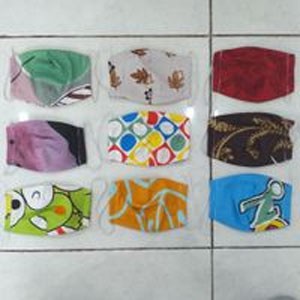 Masker Tali/Masker Kain Corak Motif Warna Tali Panjang***