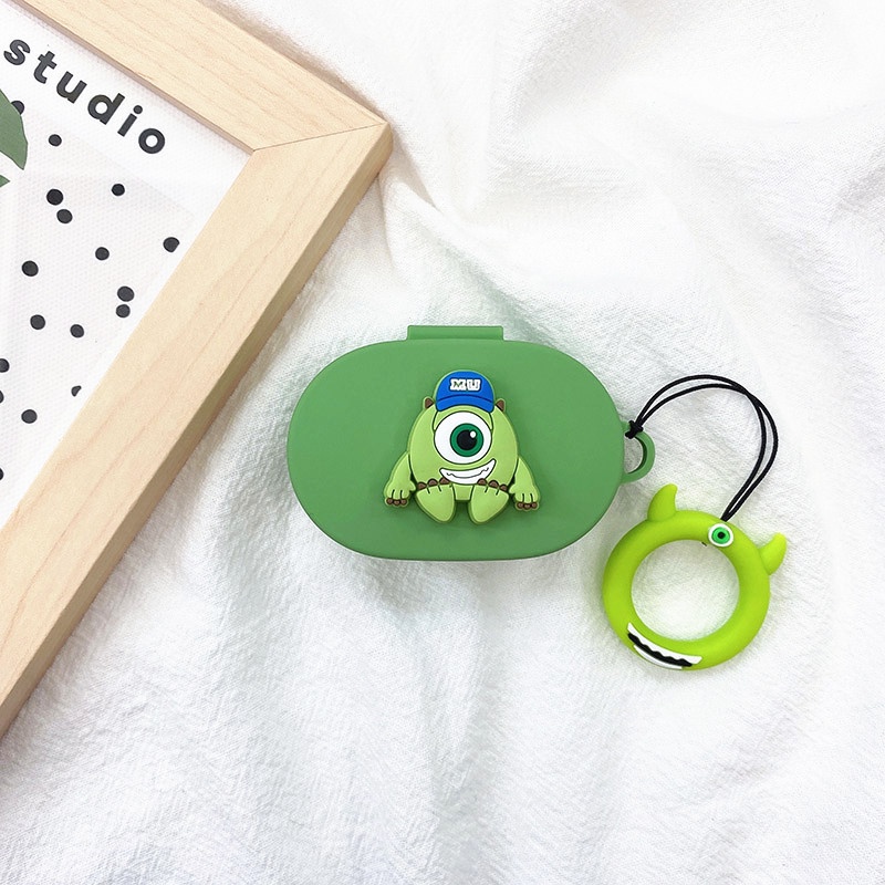 Casing Silikon Motif Kartun + Karabiner + Karabiner Untuk Simpan Earphone Wireless Bluetooth Xiaomi Redmi Airdots 1 2 3