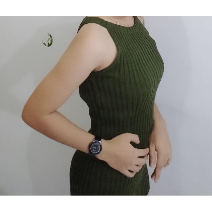 Worldshop Shibuya Knit Halter Tanktop Korean