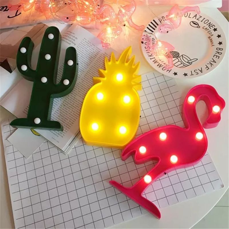 Lampu Tidur Led Dekorasi lampu tidur kaktus lampu tidur nanas lampu tidur flamingo lampu Karakter lampu Hias Hiasan Kamar Aesthetic 3d lampu Unik lampu Meja