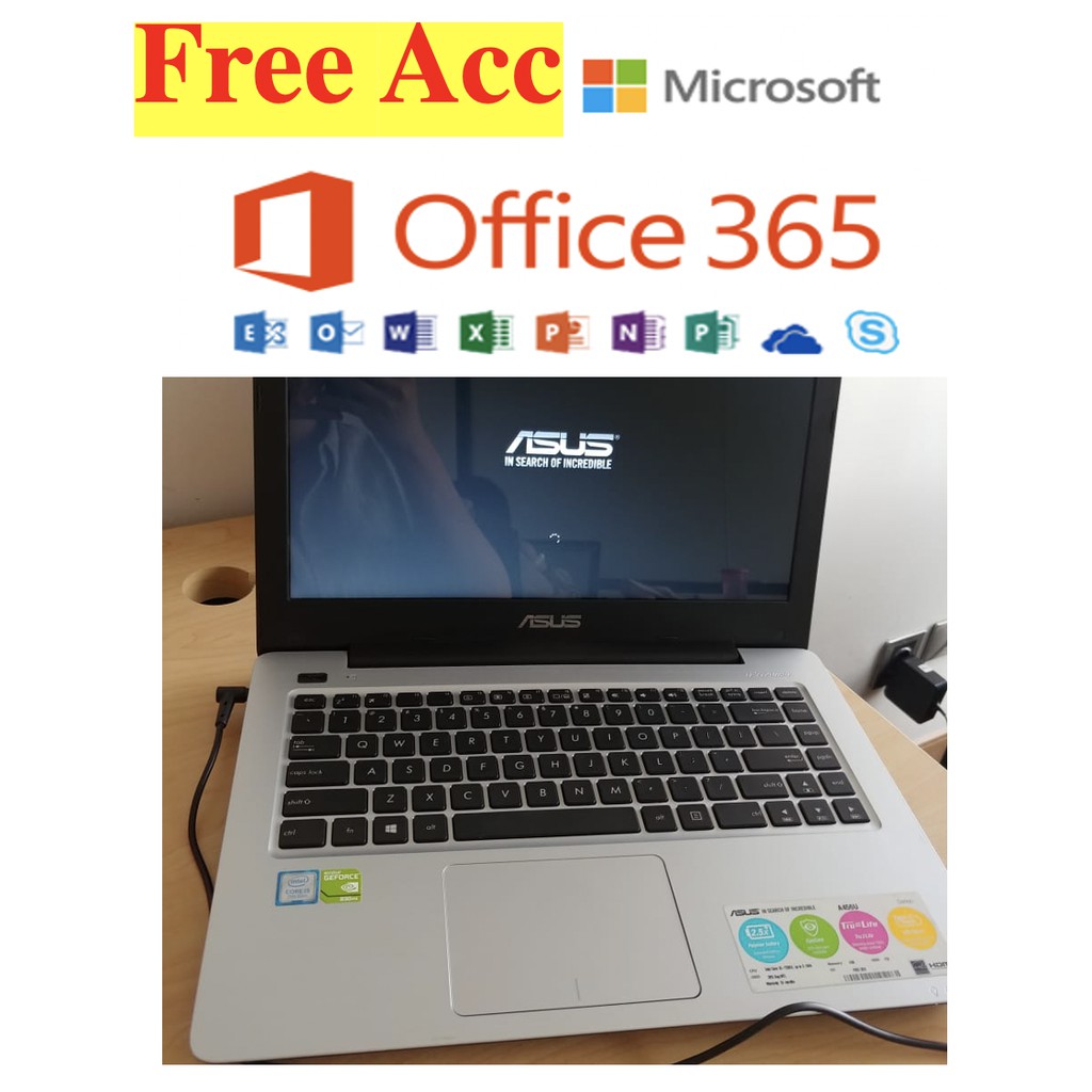 Laptop ASUS A456UR Core i5, 1TB,  Win 10 (JARANG DIPAKAI) FREE ACCOUNT Ms. Office 365 ORIGINAL