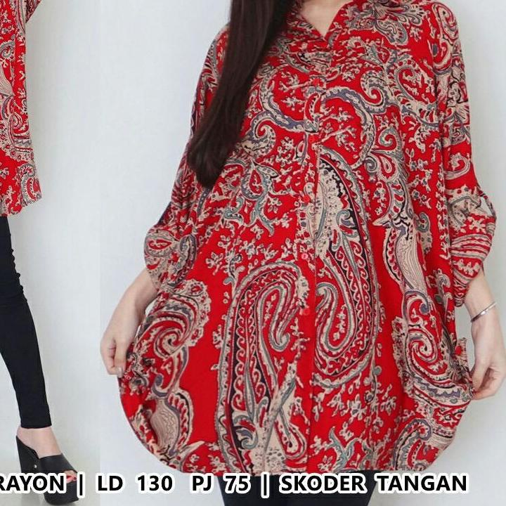 ♞ BAJU ATASAN KEMEJA SALUR JUMBO BIG SIZE LD 120cm XXL XXXL LENGAN PANJANG 5155 Wanita hamil menyusu