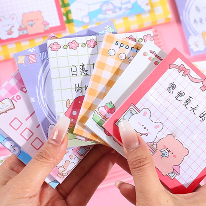 50 Lembar Sticky Note Mini Bentuk Kotak Motif Kartun Hewan Peliharaan