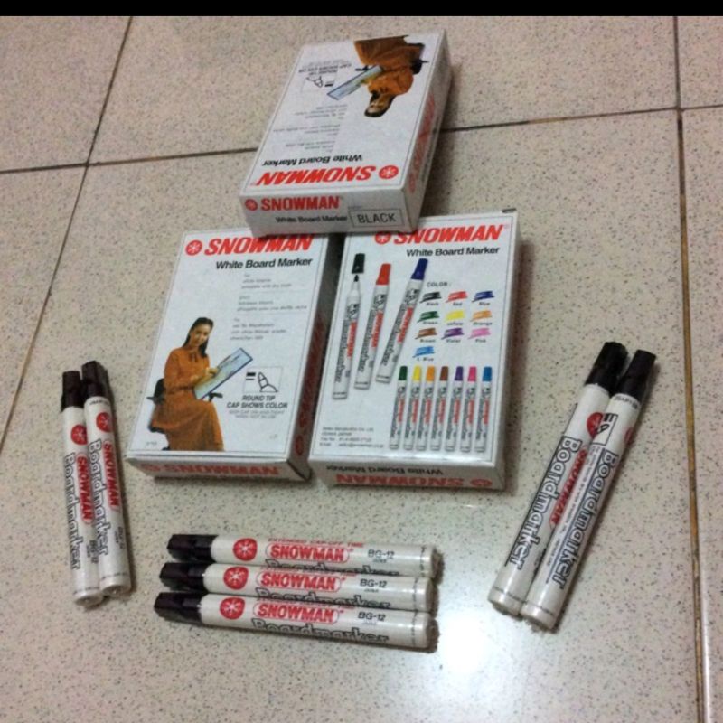 

spidol board marker snowman BG 12 hitam buat papan tulis (isi 12)