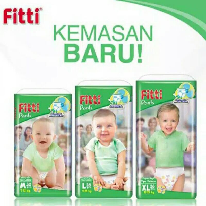 Fitti Pants M32 L28 XL26 Day + Night Popok Bayi Tipe Celana Ukuran M 32 L 28 XL 26 MURAH