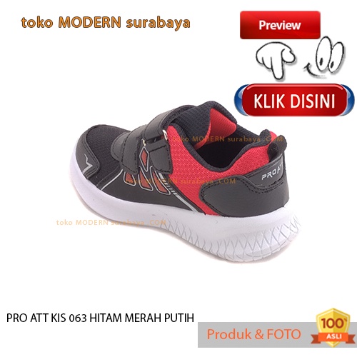 PRO ATT KIS 063 V HITAM MERAH PUTIH sepatu anak sepatu sneakers kets