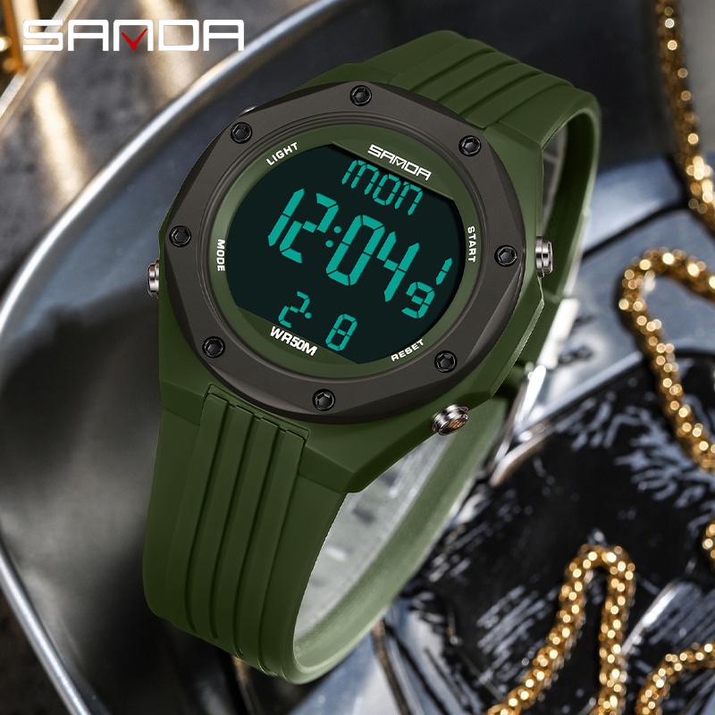 SANDA 6093 Jam Tangan Pria Wanita Digital EL Backlight Sport Watch Anti Air WATCHKITE WKOS