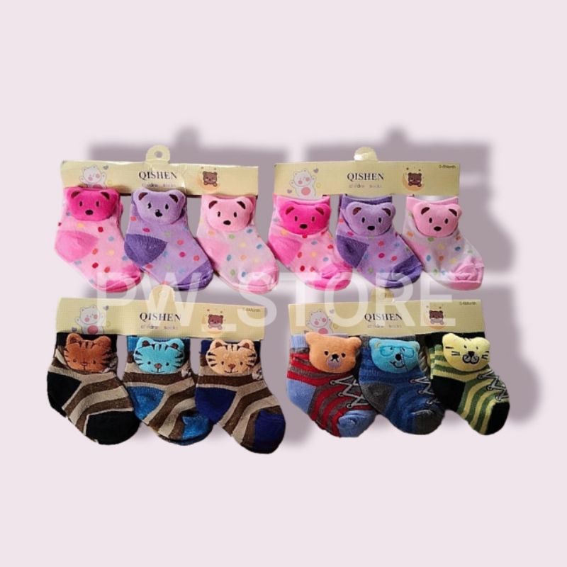 [isi 3 pasang] Kaos Kaki Bayi Boneka / Kaos Kaki Baby Boneka 3 in 1 Termurah [BABY BONEKA ECER 3PSG]