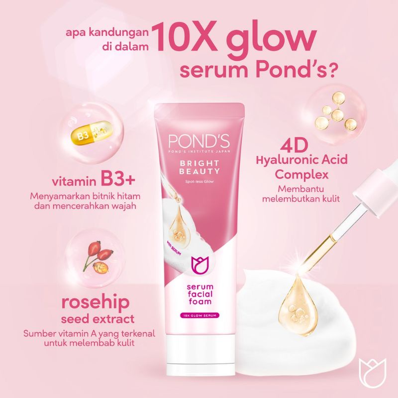 Ponds Bright Beauty Serum Facial Wash 50 G - Sabun Muka, Facial Foam, Sabun Cuci Muka