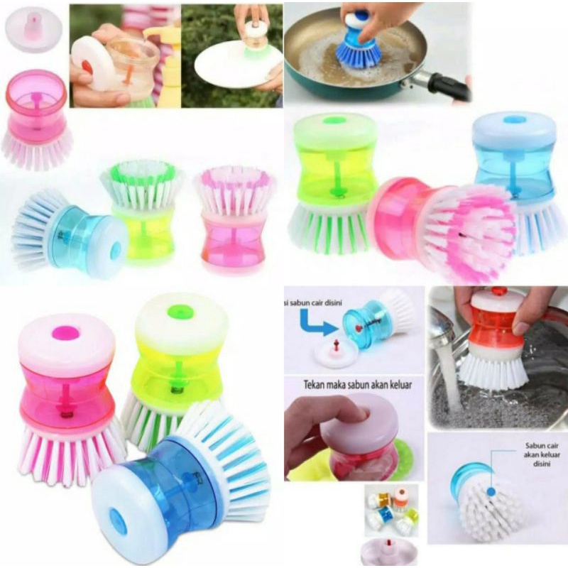 Sikat Panci Cuci Piring Multifungsi Serbaguna Brush With Dispenser