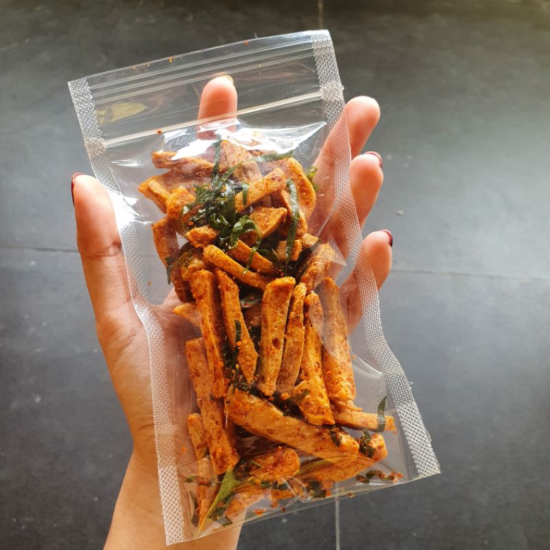 

(50GR) Basreng bumbu basah kemasan standing pouch 50gr