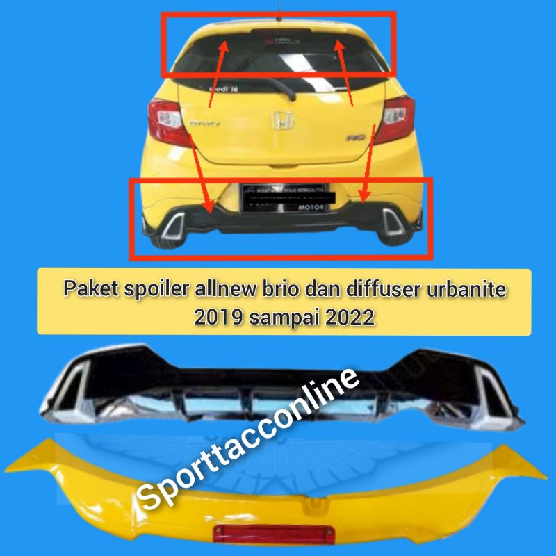 spoiler dan diffuser allnew brio urbanite 2019 sampai 2022 original