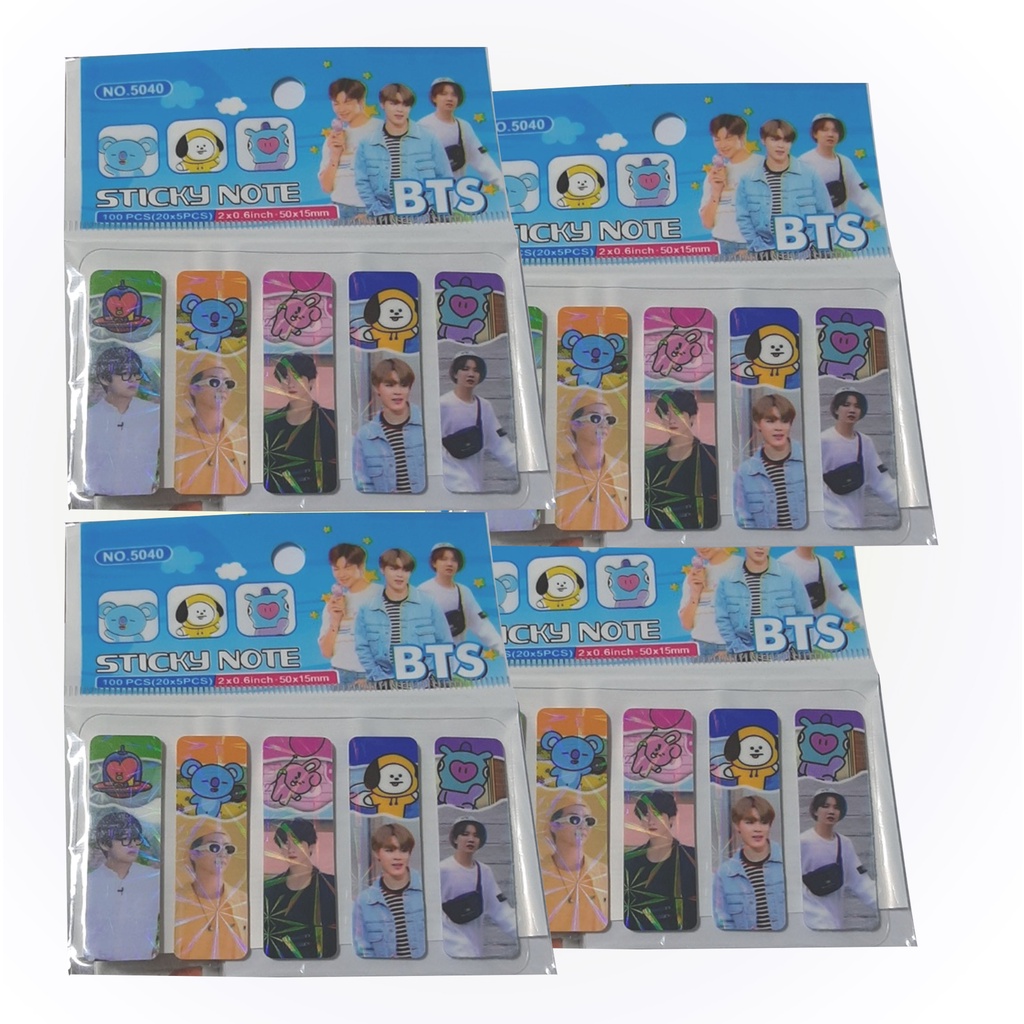 Sticky Note Stiker Pembatas Buku Bts Stiker Karakter Gambar Isi 100 Pcs