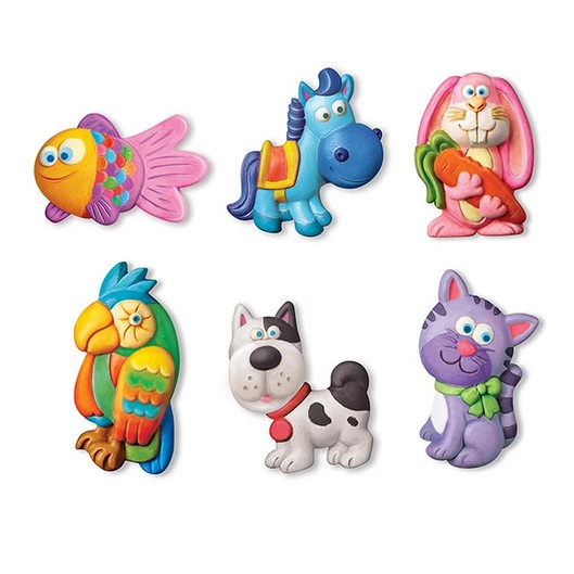 4M Cute Pets Mould Paint Crafts Mainan Keramik Menghias Mewarnai Hewan Mainan Kerajian Tangan